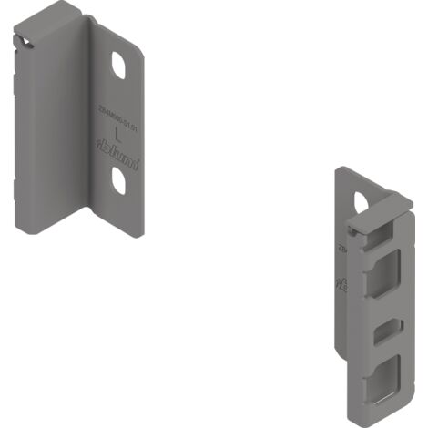 Blum MERIVOBOX Holzrückwandhalter,  Höhe M (108 mm),  links/rechts,  indiumgrau