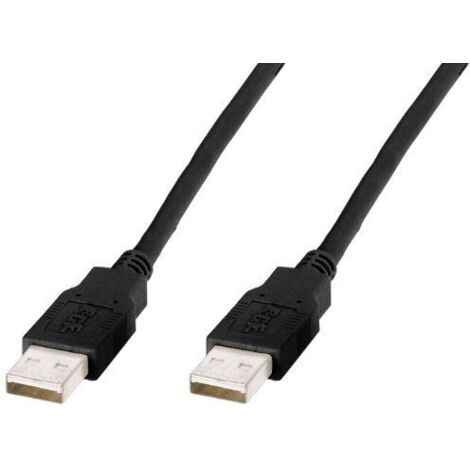 Digitus USB-Kabel  USB 2.0 USB-A Stecker, USB-A Stecker 1.80 m Schwarz doppelt geschirmt AK-300101-0 (1/2)