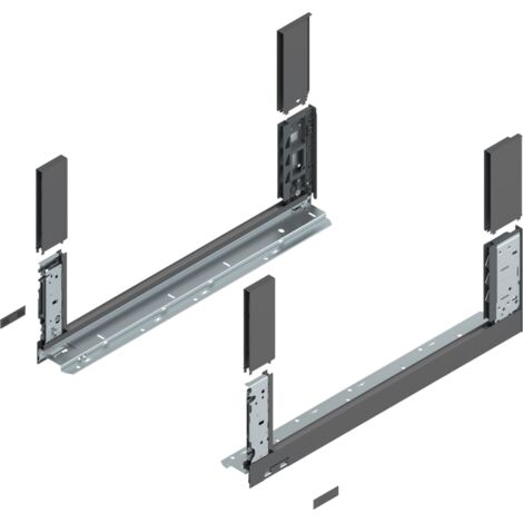 Blum LBX Zargen free H= 176,8mm NL 550mm, oriongrau, incl. Boxcover vorn u. hinten (1/5)