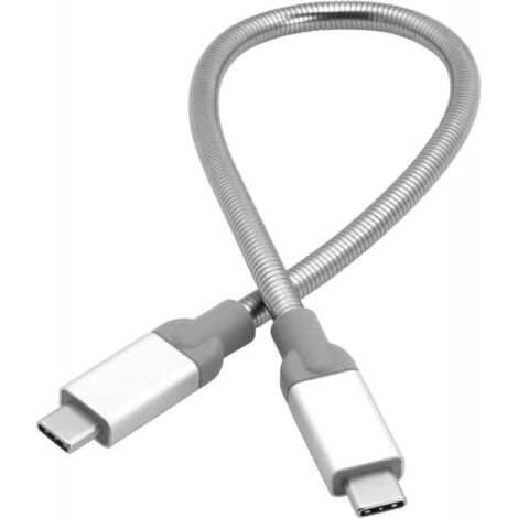 Verbatim USB-C auf USB-A Ladekabel silber - robustes Ladekabel für Android - flexibler Edelstahl - 30cm Ladegerät für Smartphone - USB Ladegerät - mobiles Ladekabel (1/2)