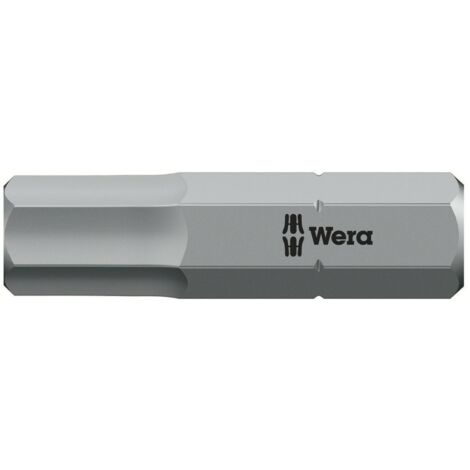 WERA 5056330001 Bit 840/1 Z 1/4 Zoll 6,0 mm Länge 25 mm zähhart, HEX-Plus