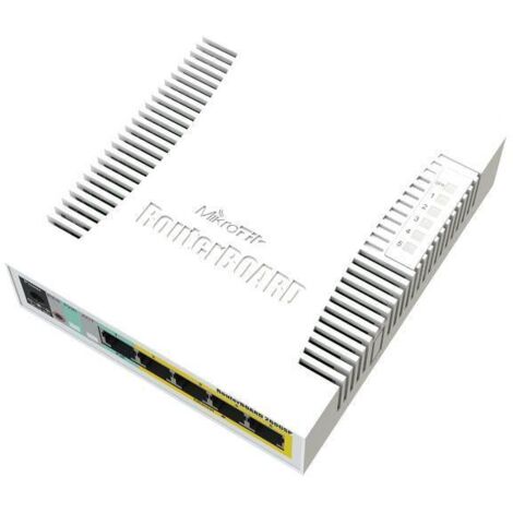 MikroTik RouterBOARD 260GSP Smart Switch Gigabit 5-Port mit SFP-Käfig, SwOS, Kunststoffgehäuse, Netzteil, POE-OUT, RB260GSP