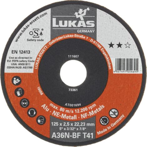 LUKAS Trennscheibe gerade T41 125 x 1,0 mm Alu Form 41 (1/4)