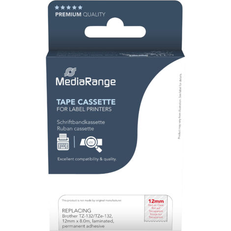 MEDIARANGE Schriftband MRBTZ132, ersetzt Brother TZ-132/TZe-132 (1/2)