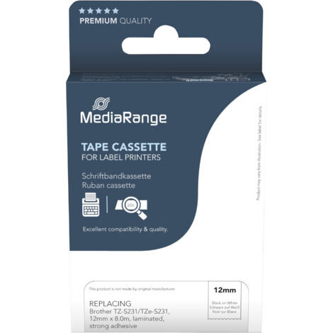 MEDIARANGE Schriftband MRBTZS231, ersetzt Brother TZ-S231/TZe-S231 (1/2)