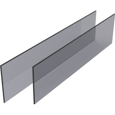 Kesseböhmer Seitenwand aus Glas für Conero 168H Schubladenauszug mit KB 484-544mm, Floatglas ESG grau - 2 Stück