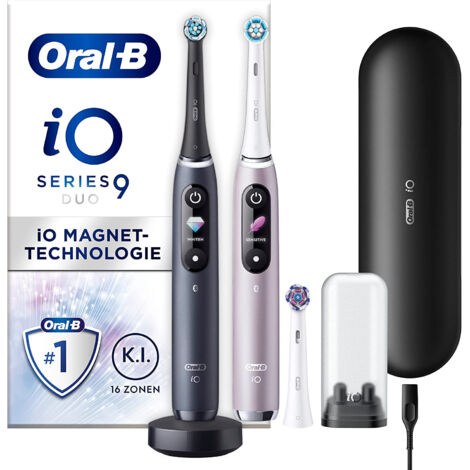 Oral-B iO Series 9 Black Onyx/Rose Quartz Duopack Elektrische Zahnbürste mit 2. Handstück (1/5)