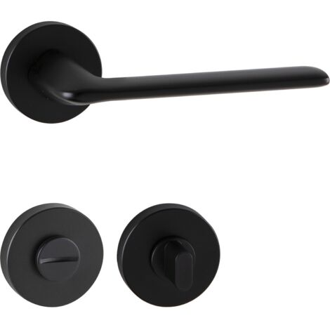 MARCHESI Drückergarnitur UMAG auf Rosette WC, 38-45 mm, Zamak schwarz matt (1/3)