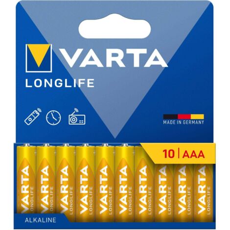 VARTA Batterie Longlife Alkaline AAA Micro LR03 1.5V 1Bli=10Stk