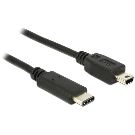 Delock USB-Kabel USB 2.0 USB-Mini-B Stecker, USB-C® Stecker 0.50 m Schwarz  83335 (1/2)
