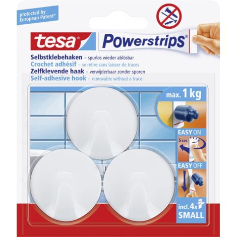 Tesa®, Haken schmal rund, weiß, 3 Stück, 58094 (1/4)