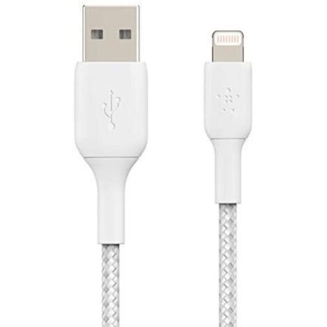 Belkin Lightning Lade/Sync Kabel 15cm, ummantelt, mfi zert, weiß (1/5)