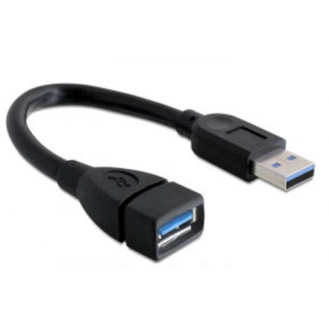 Delock USB-Kabel USB 3.0 USB-A Stecker, USB-A Buchse 0.15 m Schwarz  82776 (1/2)