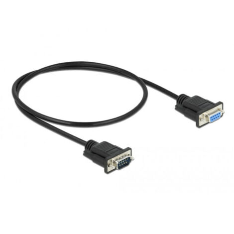 Delock Seriell Anschlusskabel [1x RS232-Stecker - 1x RS232-Buchse] 0.5 m Schwarz (1/4)