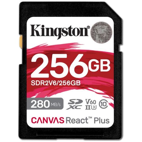 Kingston canvas react plus v60 256 gb - hochleistungs speicherkarte fur professionelle fotografen und videofilmer (1/5)