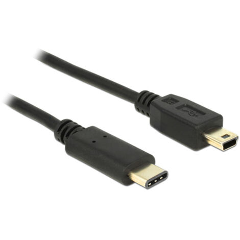 Delock USB-Kabel  USB 2.0 USB-Mini-B Stecker, USB-C® Stecker 2.00 m Schwarz  83336 (1/2)