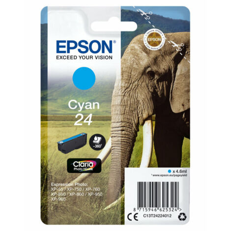 Epson C13T24224012 Druckerpatrone 24 Claria Photo HD Cyan (C13T24224012)