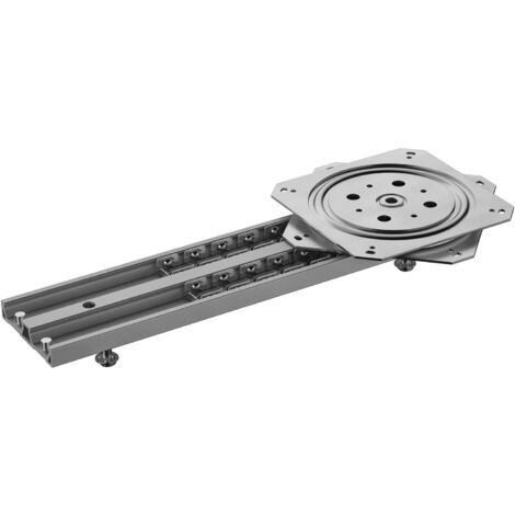 Omge Drehschiebebeschlag Swing 1200 - Drehplatte mit Führungsschiene 270 Grad drehbar - belastbar bis 120kg, Alu/Stahl eloxiert/verzinkt (1/5)