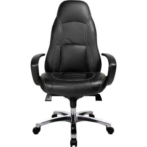 TOPSTAR Bürodrehstuhl RS 1 Echtleder/Kunstleder schwarz (1/4)