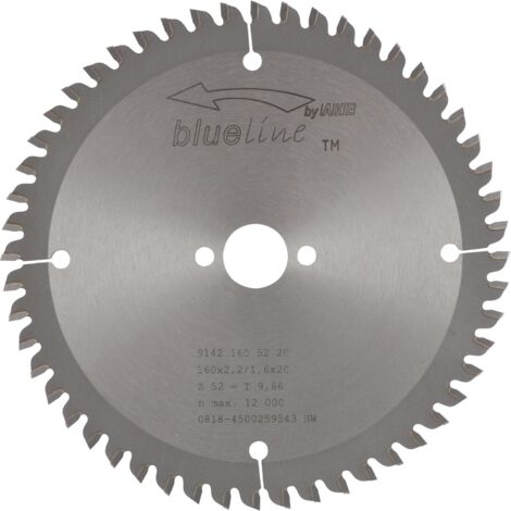 AKE Kreissägeblatt HW ø 160 x 2,2 x 20 mm Z52 Trapezzahn/Flachzahn (FT) positiv (1/5)