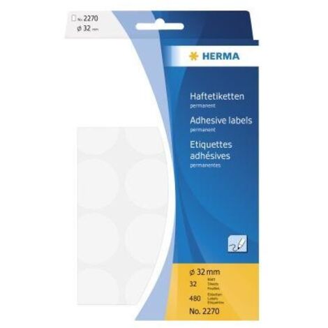 HERMA Vielzwecketiketten weiss 32 mm rund Papier 480 St. (2270) (1/4)