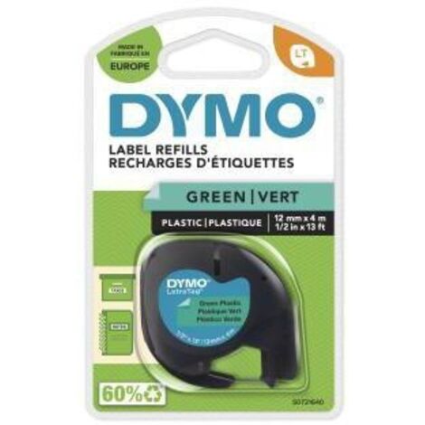 DYMO Schriftbandkassette DYMO® LT 12 mm x 4 m (B x L) grün schwarz (1/4)