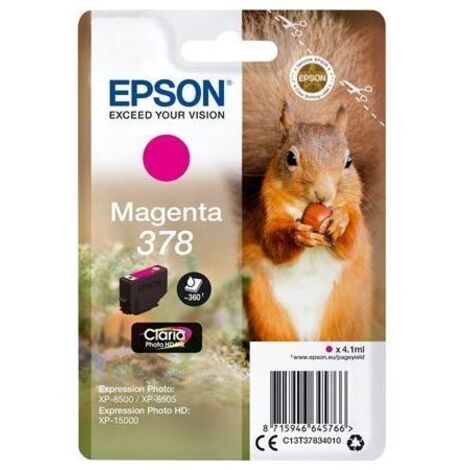 Epson Squirrel Singlepack Magenta 378 Claria Photo HD Ink (1/3)
