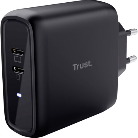 Trust MAXO 65W 2P USB-C CHARGER BLK Ladeadapter 65 W 2x USB-C® Schwarz Innenbereich (1/4)