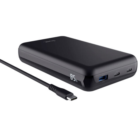 Batería Externa/Powerbank Trust Laro 20000mAh/ 100W/ Compatible con Portátiles