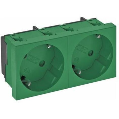 OBO Bettermann Vertr Steckdose 33 Grad, 2-fach Schutzkontakt STD-D3S MZGN2 (1/5)