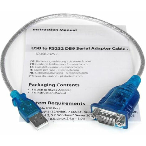 StarTech.com 1 Port USB auf Seriell RS232 Adapter - Prolific PL-2303 - USB auf DB9 Seriell Adapter Kabel - RS232 Seriell Konverter