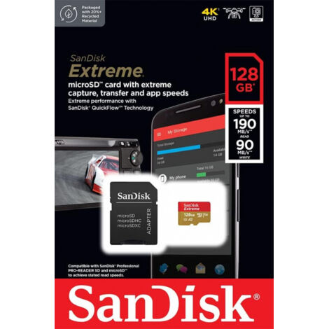 SanDisk Extreme 128 GB MicroSDXC UHS-I Klasse 10