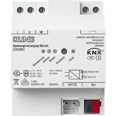Jung KNX Spannungsversorgung, 160 mA, REG, 4 TE 20160 REG (1/2)