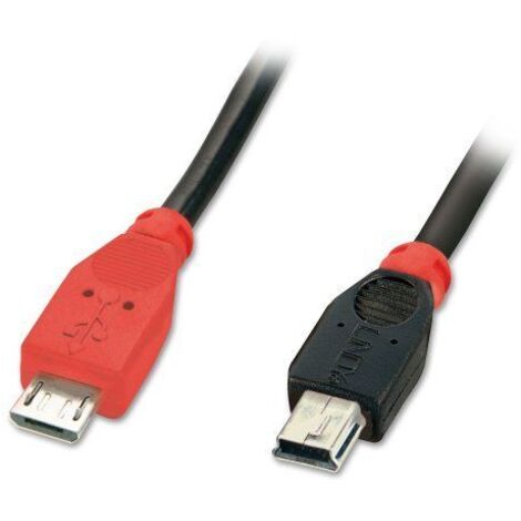 LINDY USB-Kabel USB 2.0 USB-Micro-B Stecker, USB-Mini-B Stecker 1.00 m Schwarz mit OTG-Funktion 317 (1/2)