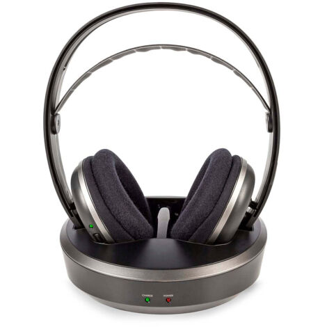 Drahtlose TV -Kopfhörer Rf Over-Ear Maximale Akkulaufzeit: 11 Stunden 100 m Digital Audio Batteriepuppe Silber schwarz (1/5)