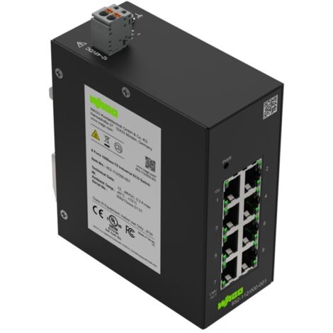 WAGO Industrial-ECO-Switch 8 Ports 100Base-TX schwarz 852-112/000-001 (1/5)