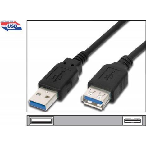 DIGITUS USB 3.1 Gen.1 SuperSpeed 5 Gbit/s Verlängerungskabel USB A/USB A Stecker/Buchse Schwarz 1,8 m (1/3)
