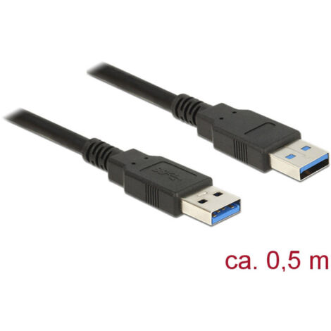 Delock 85059 - 0,5 m - USB A - USB A - USB 3.2 Gen 1 (3.1 Gen 1) - Männlich/Männlich - Schwarz (1/2)