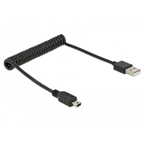 Delock USB 2.0/USB mini 0.6m - 0,6 m - USB A - Mini-USB A - USB 2.0 - Männlich/Männlich - Schwarz (1/4)