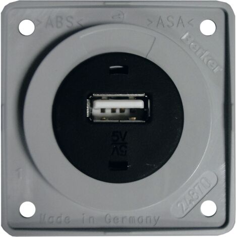 Berker USB-Ladesteckdose grau