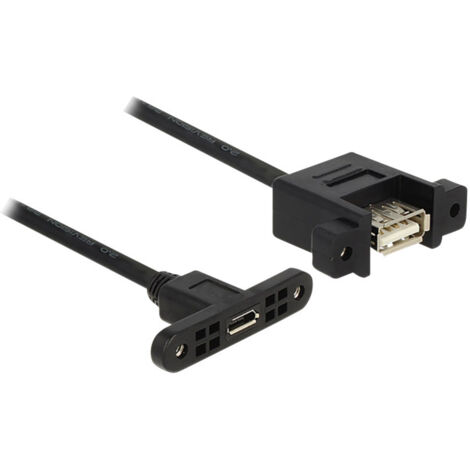Delock USB-Kabel  USB 2.0 USB-Micro-B Buchse, USB-A Buchse 0.25 m Schwarz  85109 (1/2)