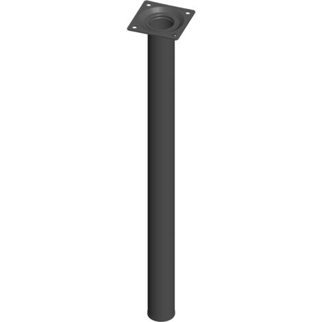 Möbelfüße Tischbeine rund 4er Set – Ø 30 mm – Länge 500 mm – Stahl schwarz – Tragkraft 50 kg – Fixe Anschraubplatte 60 x 60 mm – Element System (1/3)