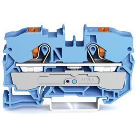 2-Leiter-Durchgangsklemme mit Drücker 10 mm², blau 2210-1204 (1/3)
