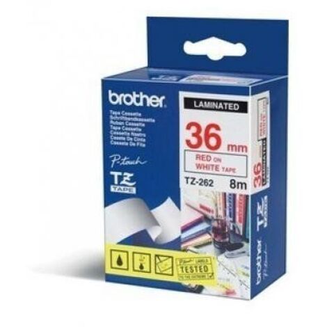 Schriftbandkassette Brother 36mm weiß/rot TZE262 (TZE262) (1/5)