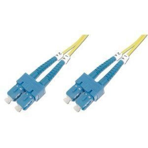 DIGITUS DK-2922-01, Kabel De Glasfaser OS2, 1 m, SC zu SC, Duplex, 1/10 Gbit/s, Kabel LAN De Singlemode Glasfaser SM, Typ De Faser: 9/125 µ, Gelb (1/3)