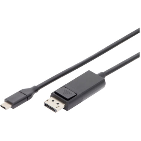 Digitus DisplayPort-Kabel Männlich 20-poliger DisplayPort Männlich 24-poliger USB-C 2m Schwarz (1/5)