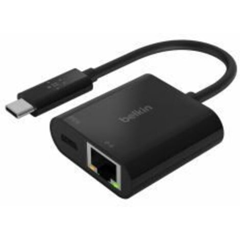Belkin USB-C / Gigabit-Ethernet- Adapter 60W PD, schw. INC001btBK (1/5)