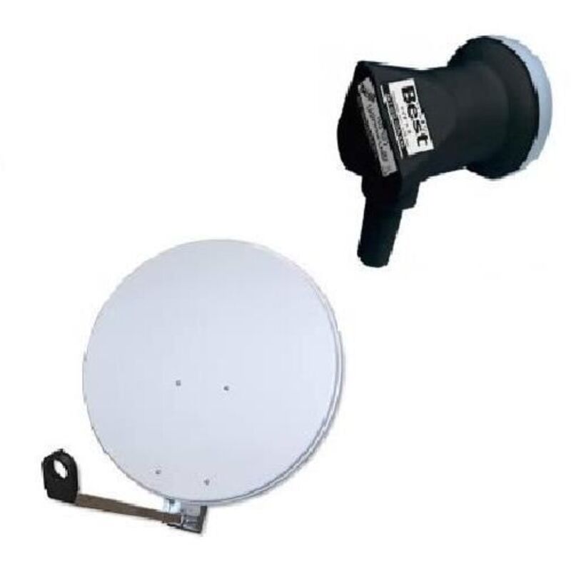 Parabole Satellite 80cm Acier Blanche Reconditionnée Avec Support LNB Galvanisé - Idéale Astra EUTELSAT