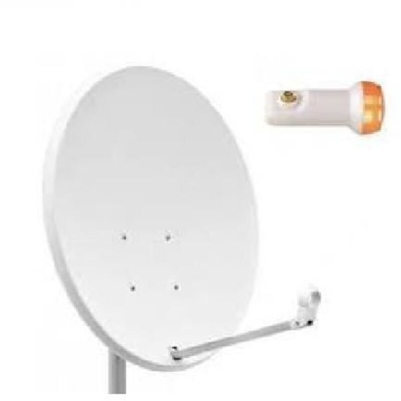 D2 Diffusion Antenne Parabole Satellite 60 Cm Acier Avec LNB Universel - Blanche