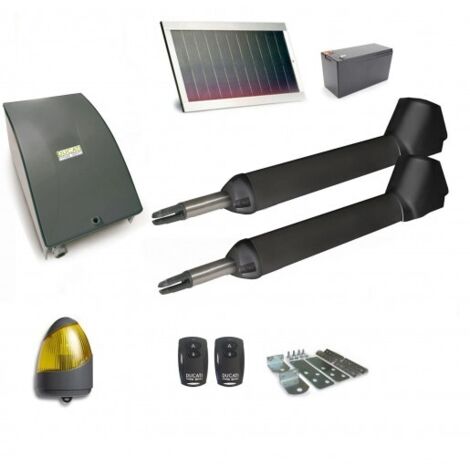 Kit de motorisation de portail solaire – Pour portails à 2 battants jusqu'à 2,2m et 200kg – Vérins électromécaniques 12V avec détection d'obstacles - SW3000 (1/5)